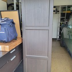 Ikea Tall Wood Storage Display Bookshelf Pantry  Cabinet With Door In Dark Brown Expresso