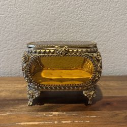 Vintage Glass Jewelry Box