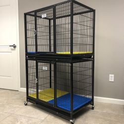 2-Brand-New 37” HD Dog Kennel Cage With Metal Floor 🐕 dimensions In Last Picture✅