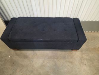 Navy Blue Tufted Storage Ottoman Bench