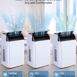 14000 BTU Portable Air Conditioner, Standing 3 in 1 AC Unit with Cooling, Dehumidifier & Fan Mode, Cool Up to 750 sq.ft