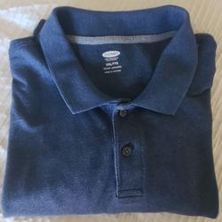 Old Navy Men's Navy Blue 2XL Polo Shirt Short Sleeve Collared Solid Button