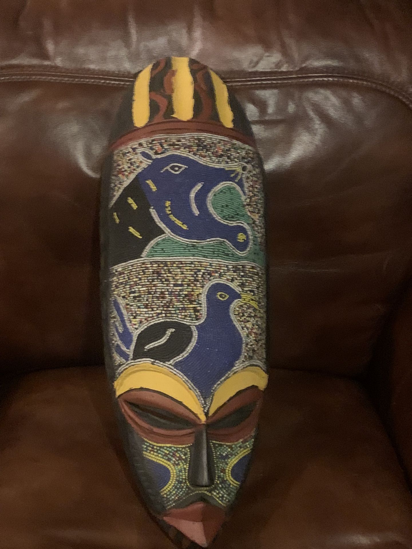 ASHANTI BEADED MASK FROM GHANA