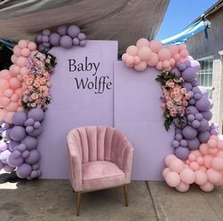 Baby Shower lavender/ Floral backdrop 