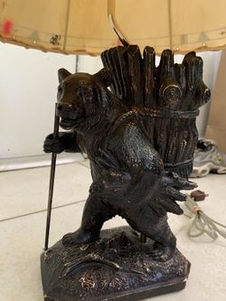 Vintage lamp bear hiking