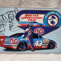 Vintage 1992 Richard Petty Autographed Fan Appreciation Tour Postcards- 2 For 1 - Nice Cond