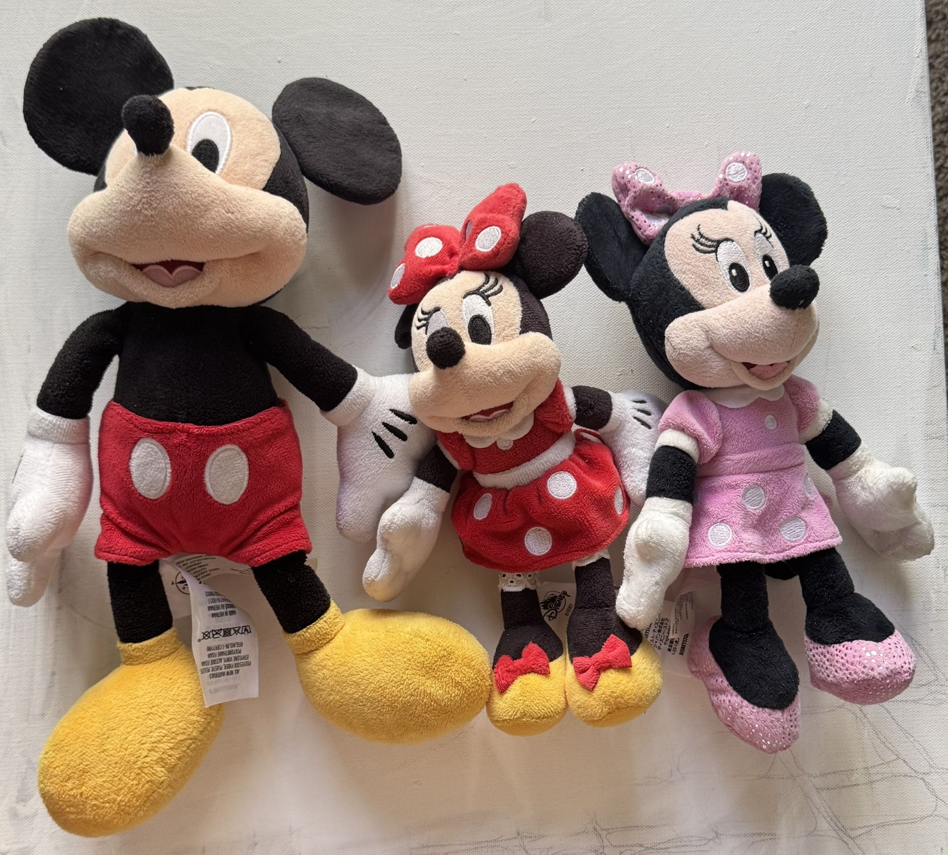 Vintage Mickey Mouse and Minnie Mouse Plush Set by DISNEY