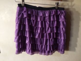 La Rok Luxe purple ruffle miniskirt size small