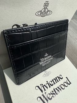 Vivienne Westwood Black Croc Leather Card Holder
