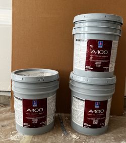 15 gallons Exterior Paint. Color Blue 7604. Low sheen