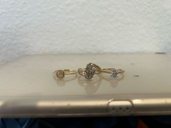 Three rings for sale size 8 diamond cluster rings size 8, women’s$200