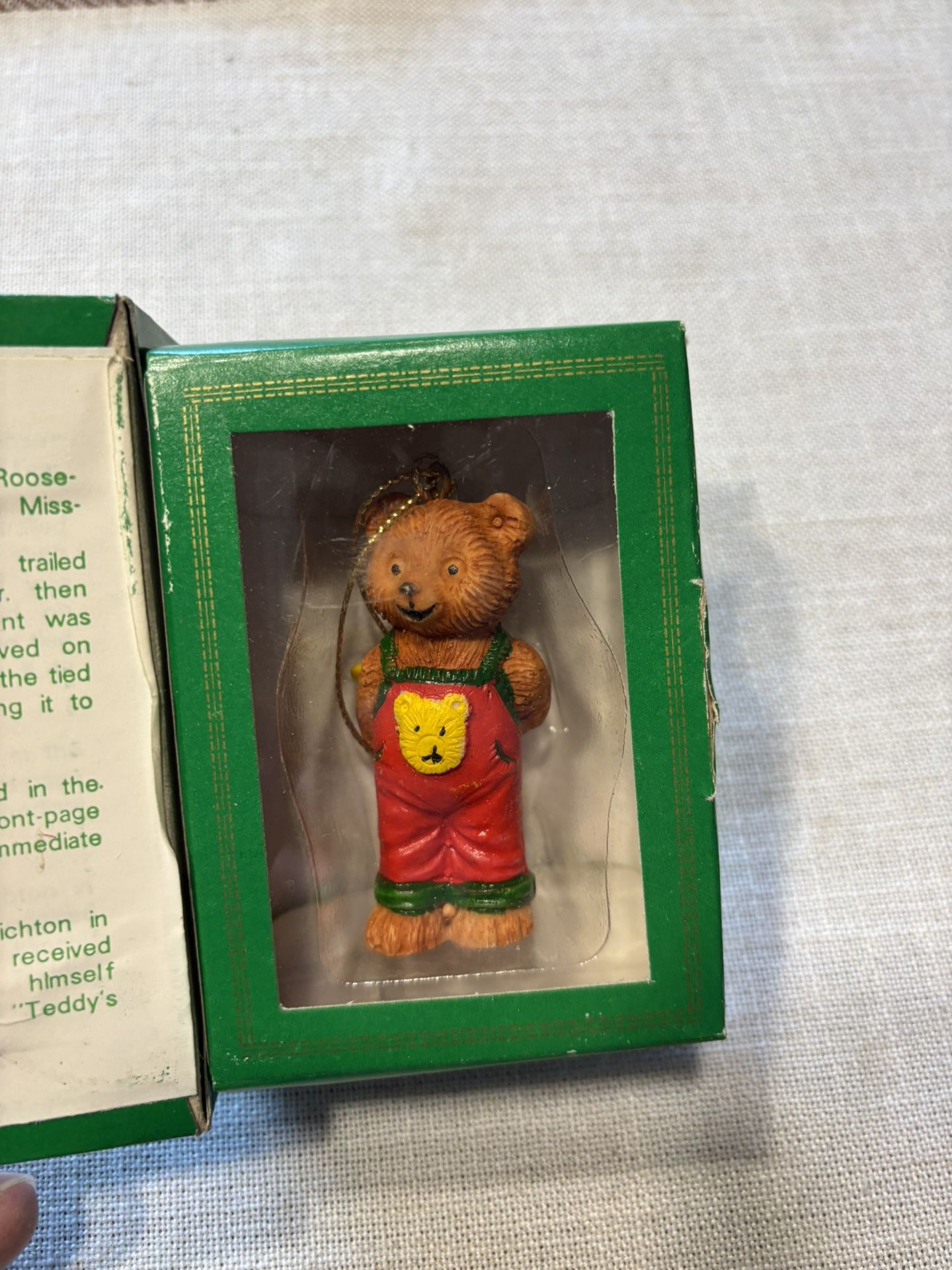 Vintage Christmas Teddy Bear Ornament