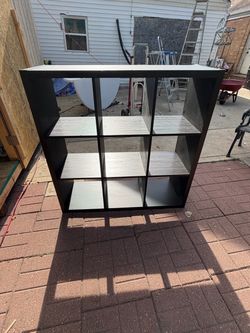 Black 9-Cube Storage Shelf Unit