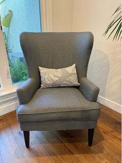 2 blue wingback side chairs