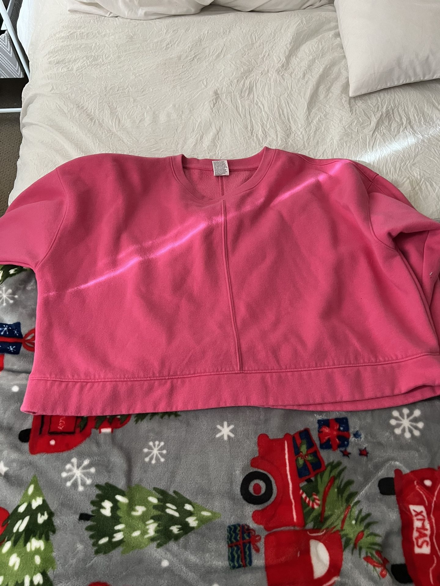 Hot Pink Cropped Sweatshirt Size M