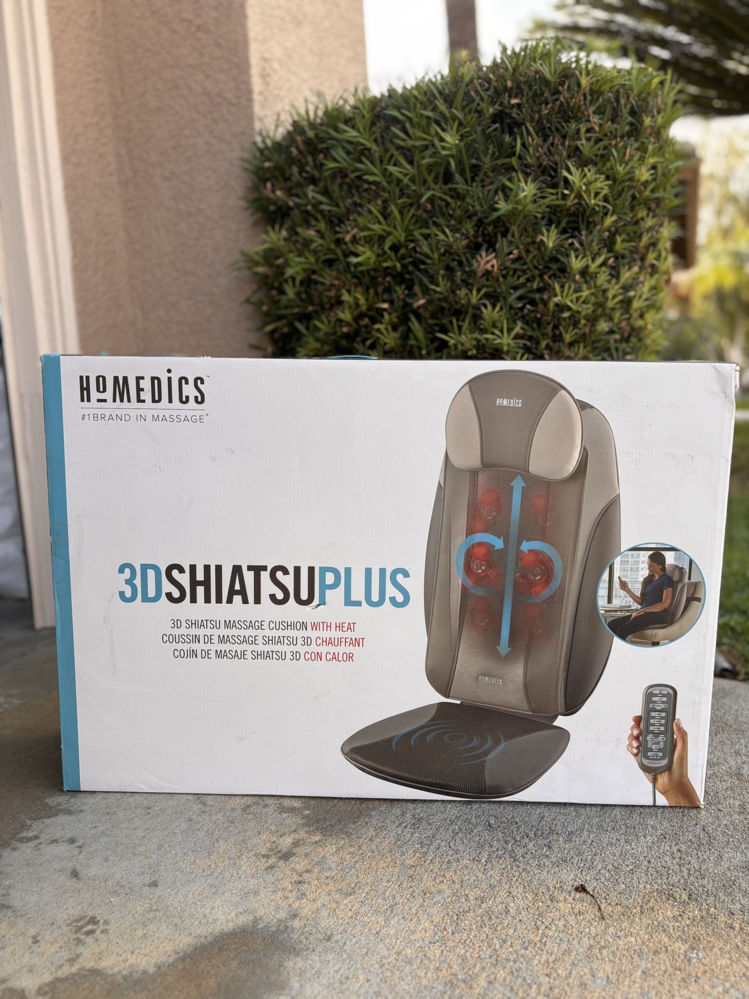 Vibration Massage Homedics Triple Shiatsu Pro 3d Homedics 3D Shiatsu Plus Massage  Cushion W/Heat NIB