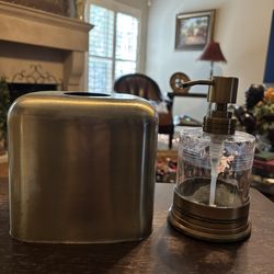 Metal Soap Dispenser & Tissue Box Set