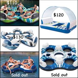 NEW River Tubes ~ Island Floats ~ Canopy Island ~ Inflatable Coolers ~ Electric Pump