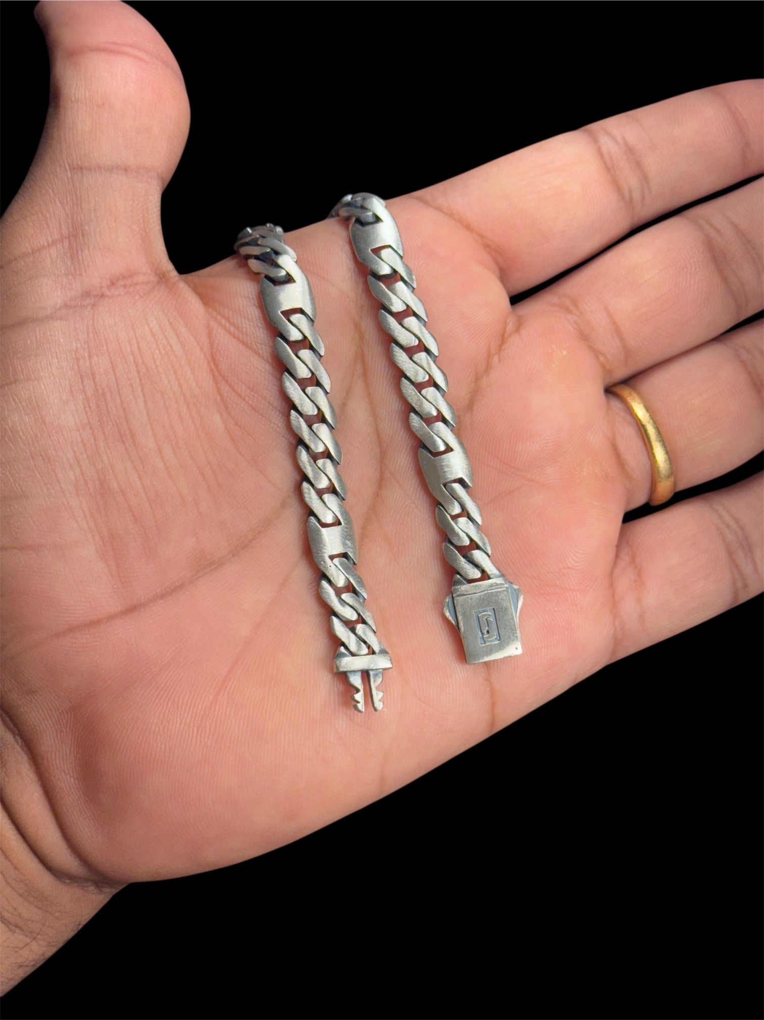 Handmade 925 Sterling Silver Bracelet | 8.3 Inch | 18.5g | Matte Finish