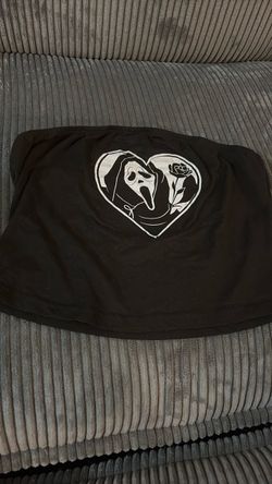 Black Ghostface Heart Graphic Tube Top