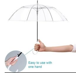 2 Merkaunis Clear Transparent party wedding Umbrella