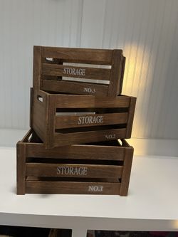 3 Cajas Para Decoración De Madera 