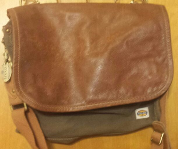 Fossil Messenger Bag Leather and Canvas