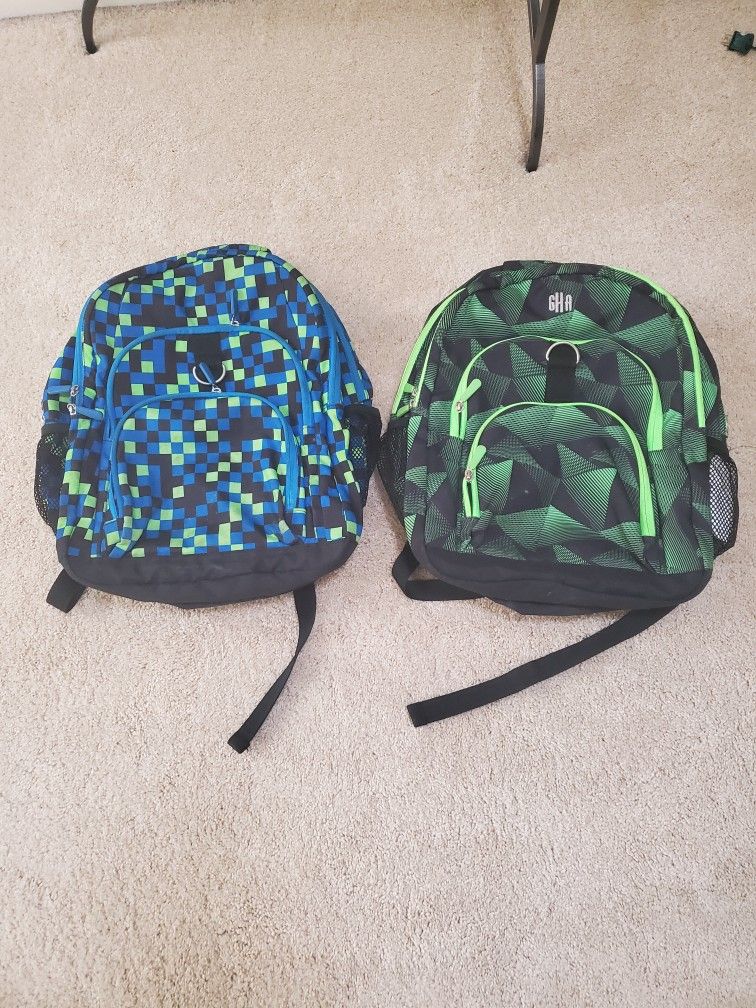 Two Pottery Barn Kids Large Backpacks/Folders/Lunch Boxes