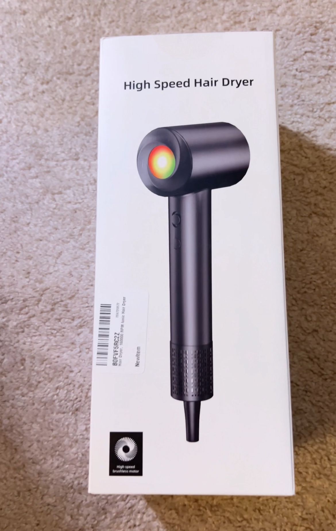 Hair Dryer, 160000 RPM Ionic Hair Dryer Portable Lightweight Blow Dryer with 500 Million Negative Ions, Fast-Drying, Lightweight and Quiet with Diffus