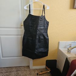 NEW Styleworks 100% Leather Minidress