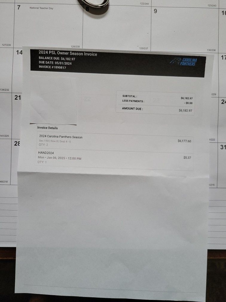 Panthers Season Tickets 2024