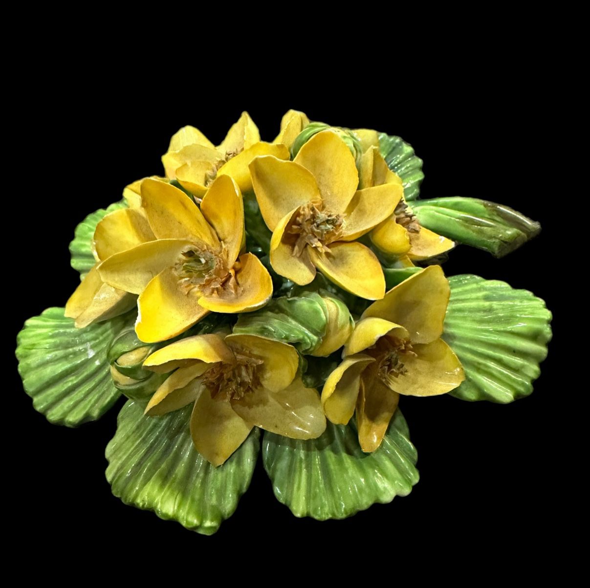 Royal Crown Staffordshire Cyland Bone China Yellow Flower S Signed