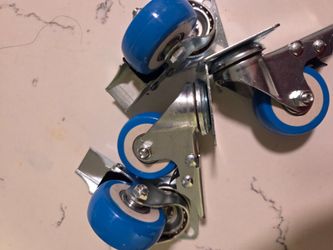Swivel Caster Wheels with Brake Blue Set