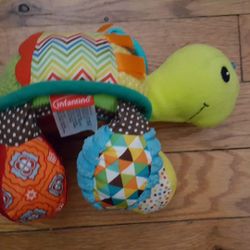 Infantino Turtle Baby Toddler Stroller Car Seat Toy Mirror Teether 