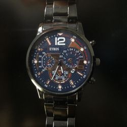 Black Mens Watch w/ Royal Blue Inside