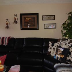 New Sectional Couch Black Leather 