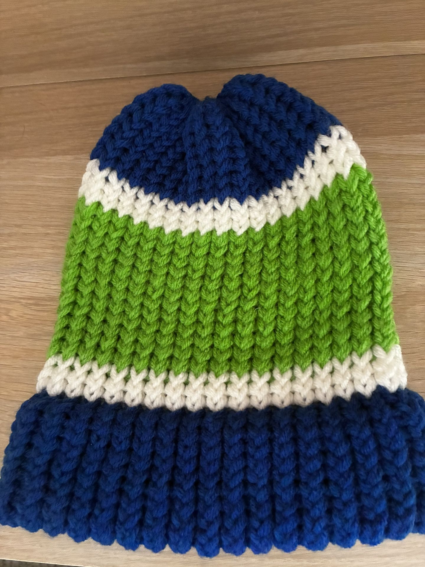 Hand Knitted Seahawks Beanie