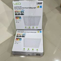 White Square Flat Panel Ceiling Light 