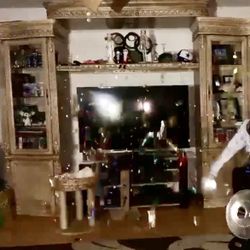 Light Sand Color TV Entertainment Center