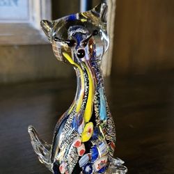 Murano Style Art Glass Cat Figurine 