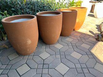 Large Terracotta Clay Planters –