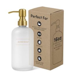 Glass Soap Dispenser | Hand Soap Dispenser For Bathroom | Clear Glass Hand Soap Bottle