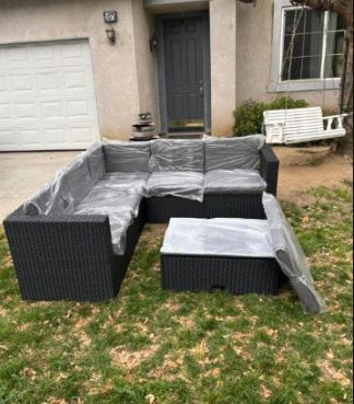 Gorgeous Patio Set Black And Gray Patio Furniture Patio Furniture Outdoor Furniture Patio Set 🆕🚚🆕