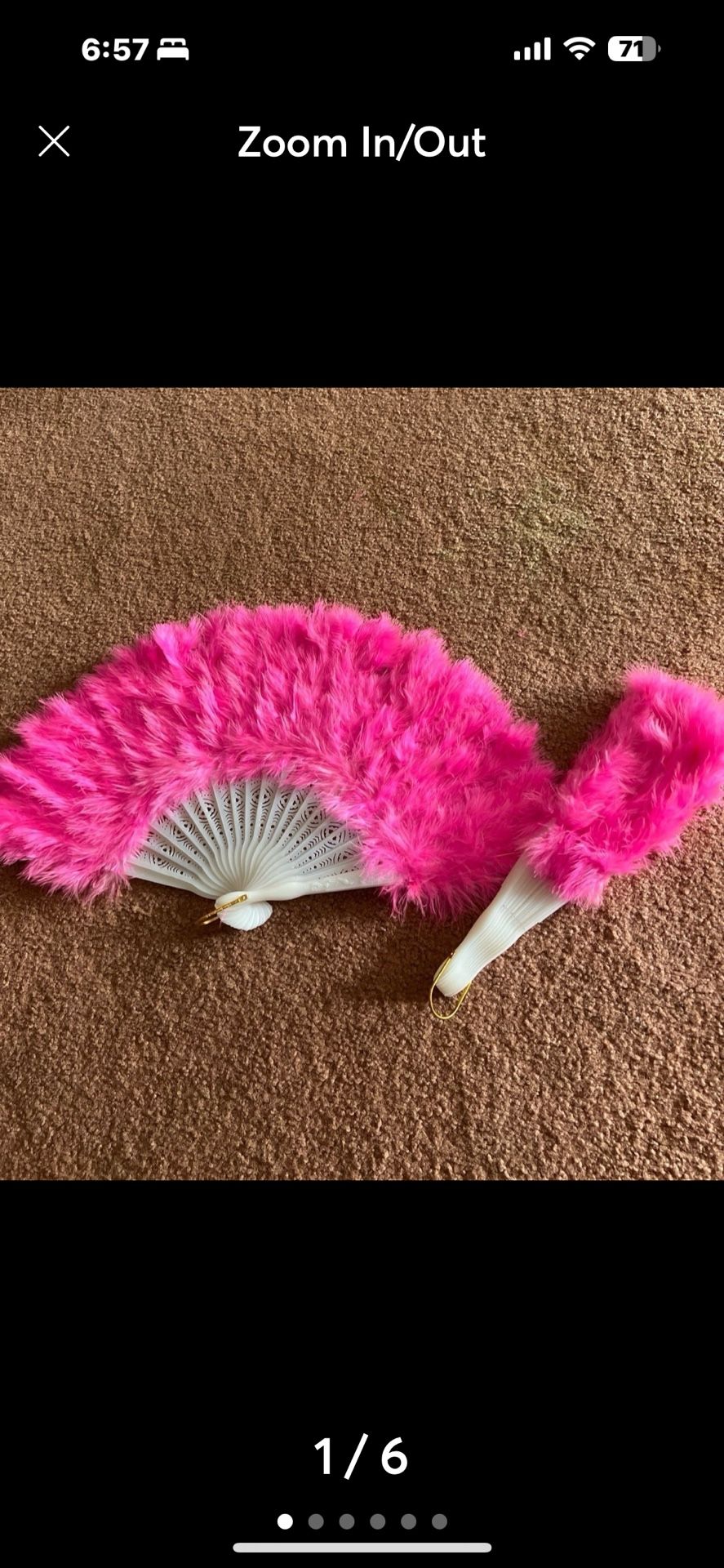 2 Fur Hand  Fan for Dance Performance or Decoration