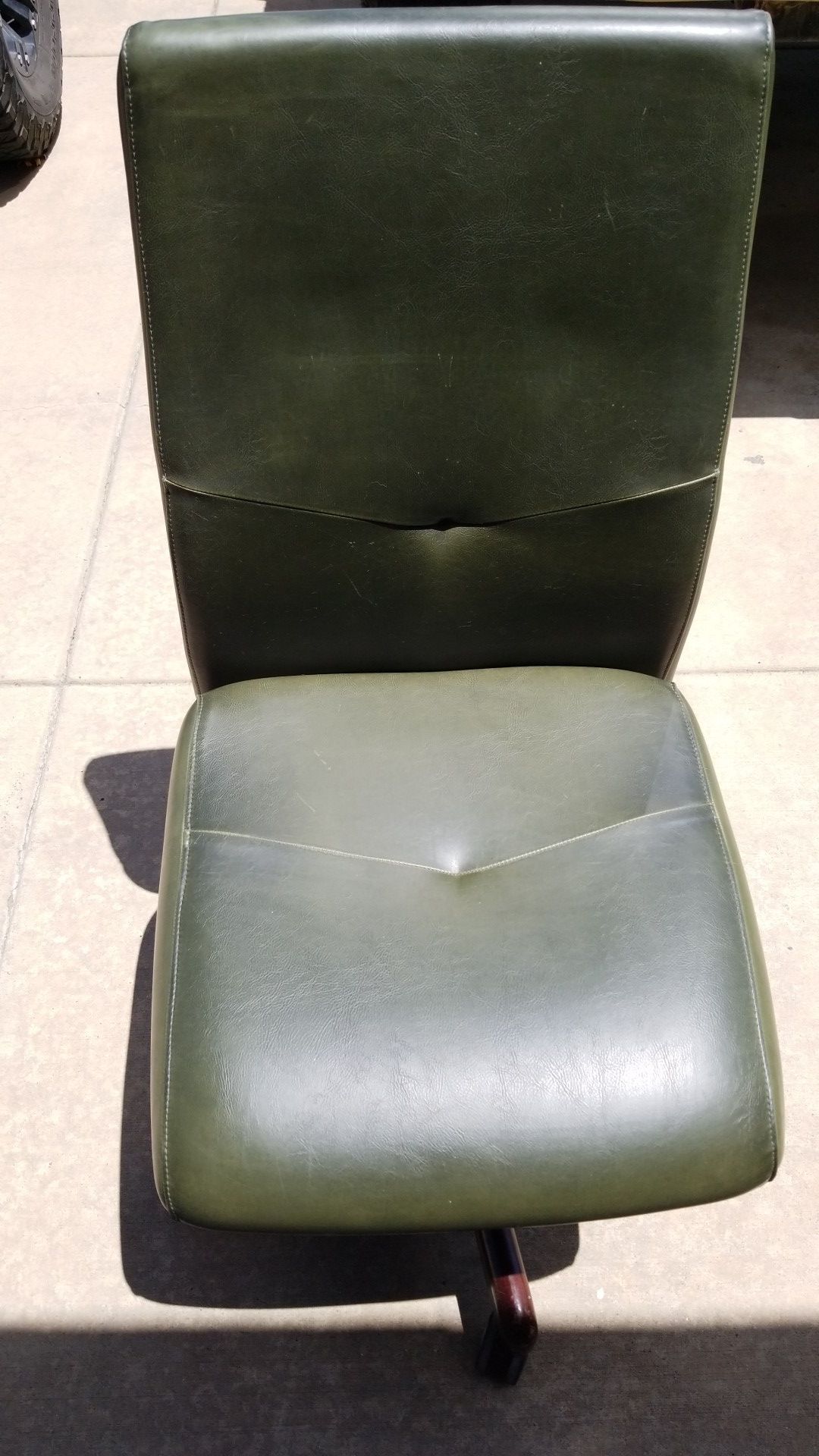 Green leather Office chair