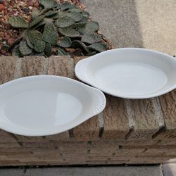 Two White Casserole Dishes/side Dishes