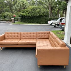 🛋️ Sectional Couch/Sofa - Camel - Leather - Delivery Available 🚛
