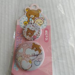 Rilakkuma Kawaii Cute badge Pins New - Lot of 2 from Japan San X
