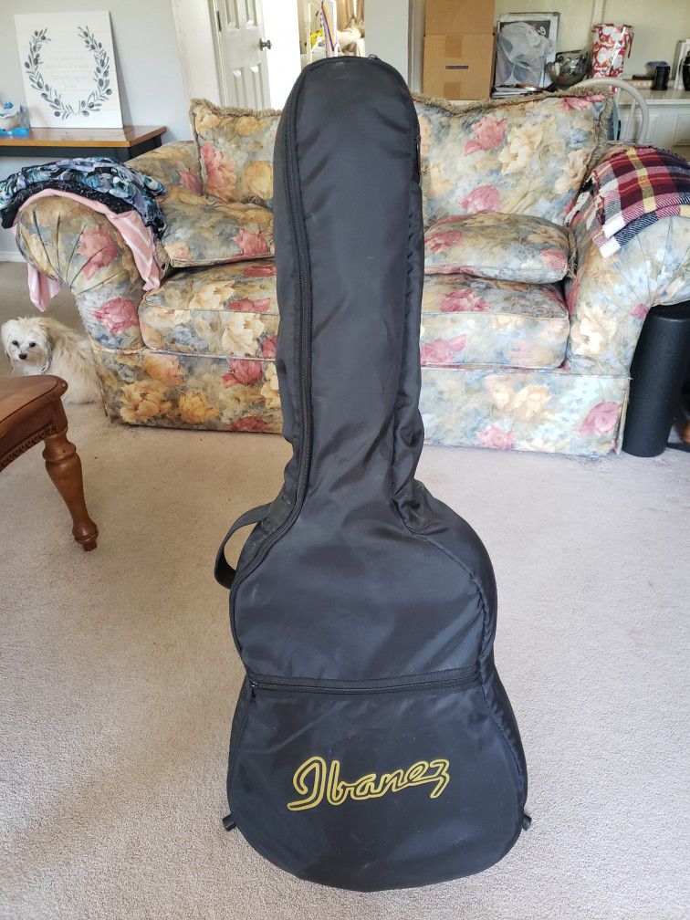 Ibanez Acoustic Guitar PF4 Case Stand Strings Picks Tuners Very Nice!