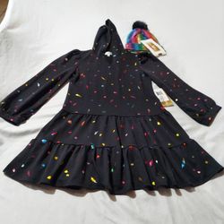 EMERALD SUNDAE  GIRLS DRESS WITH BEANIE SIZE SMALL 7/8.